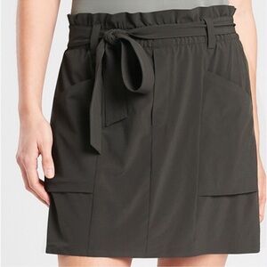 Athleta Skort Womens Black Lined Skyline Belted Featherweight Pockets Size 12